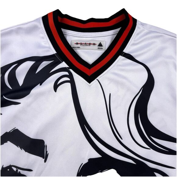 Black Pyramid Shirt Men’s M White Jersey Vampire Fangs Pop Art Graphic Tee - Picture 4 of 11